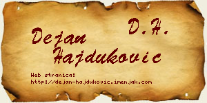 Dejan Hajduković vizit kartica